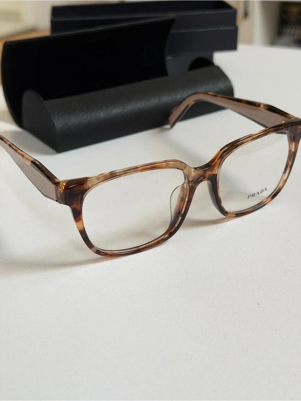 Prada Women’s Gold Tortoise Brown Optical Glasses